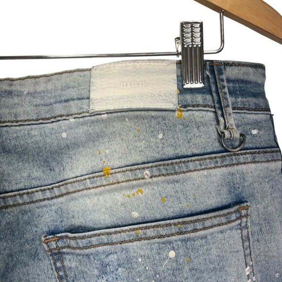 KDNK NORIEGA STRIPED SIDE PANEL JEANS Mens 34 Stretch Skinny Distressed D18 - Picture 6 of 11